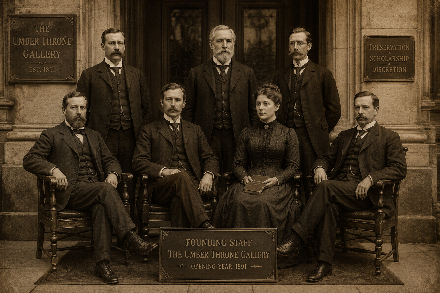 Members of The Umber Throne Gallery's founding staff photographed in 1891